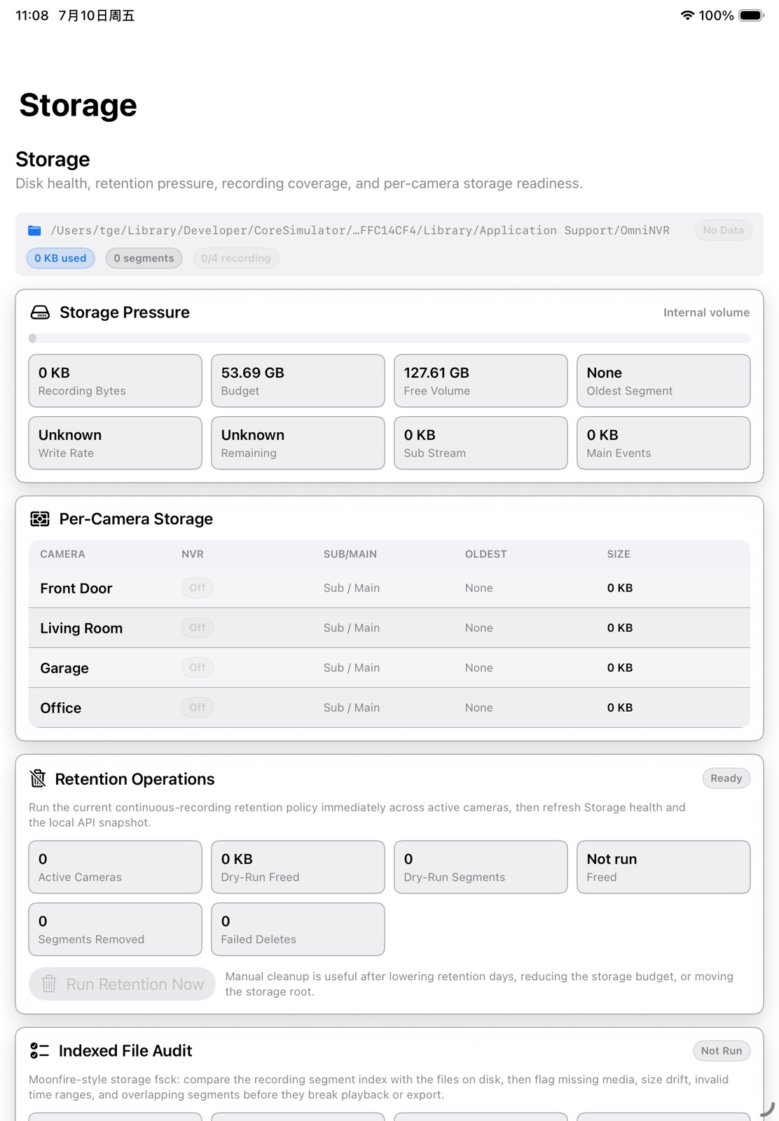 OmniNVR storage management interface