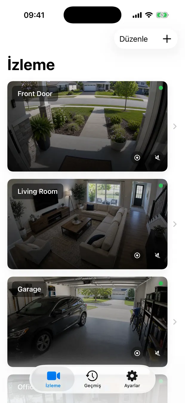 Canlı izleme duvarı — OmniNVR iPhone